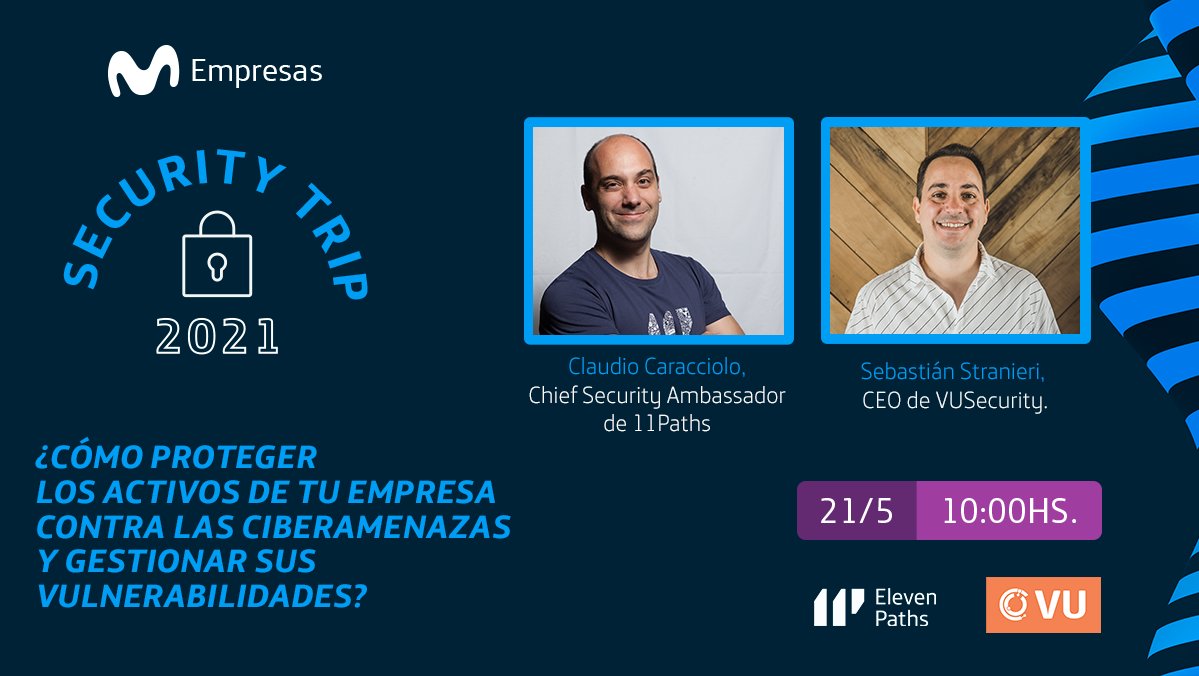 MoviEmpresasArg's tweet photo. ¡No te pierdas el #SecurityTrip 2021! 🚀🔒
Junto a @holesec, @badboy_nt, @dsespitia y @sstranieri te vamos a contar lo que necesitás saber para proteger los activos de tu empresa contra las #ciberamenazas.
21/5 | 10 hs - Registrate GRATIS https://t.co/aFFM0lexsg https://t.co/yhCvUJKUXq