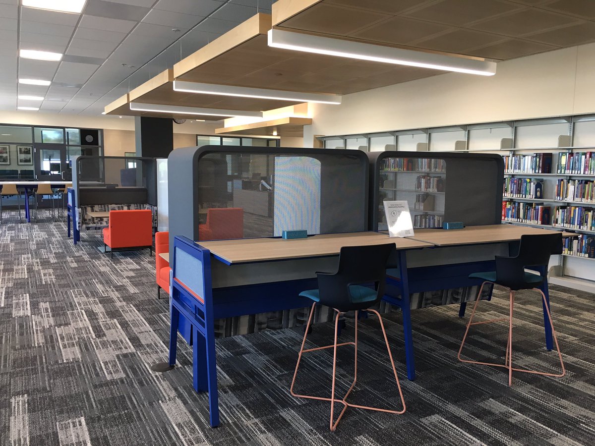 11kmeyer's tweet photo. We moved our health sciences library into a brand new building this week. The space is so inspiring and flexible, and I can’t wait to see it filled with students! https://t.co/wlydH7uAML