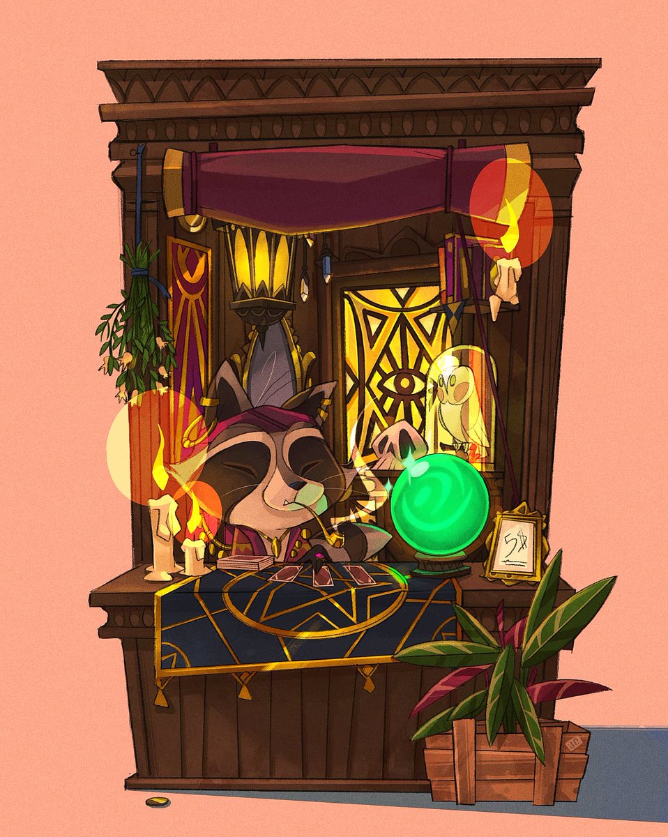 Javi_Pajuelo's tweet image. 🦝🔮 Raccooncito de la buenaventura por solo 5$ ✨✨#cartoon #raccoon #magician #procreate @Procreate