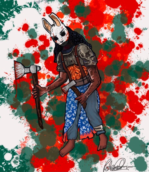 RebeccaDCodona's tweet image. tried some more digital drawing of the Huntress (Dead by Daylight) her legs are a bit too short but I like how it turned out anyways 😂
.
.
.
.
#DeadbyDaylight #DeadbyDaylightfanart #huntress #dbd #ArtistOnTwitter #drawing