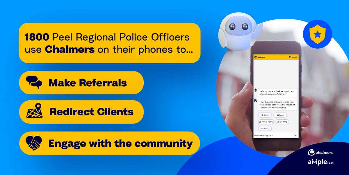 amplelabs_co (@amplelabs_co) on Twitter photo 1800 <a href="/PeelPolice/">Peel Regional Police</a> officers are now equipped with Chalmers, using it to make service referrals and redirect clients to the support they need! Learn more about bringing Chalmers to your city here: amplelabs.co/chalmers/ 1800 <a href="/PeelPolice/">Peel Regional Police</a> officers are now equipped with Chalmers, using it to make service referrals and redirect clients to the support they need! Learn more about bringing Chalmers to your city here: amplelabs.co/chalmers/