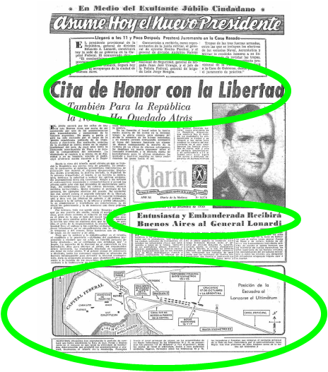 Shomepregunto's tweet photo. En septiembre de 1955 Clarín contaba con dibujitos cómo la Marina iba a bombardear Bs. As. si Perón no renunciaba. https://t.co/f6Sn9m92uB