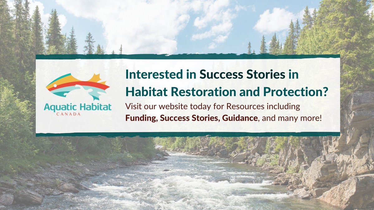 AHC_HAC's tweet image. 🍁 Are you interested in #SuccessStories in aquatic habitats across Canada?

Check out aquatichabitat.ca/success-stories to learn about local conservation and restoration efforts. 

Please RT and share!!

#ConservationMatters