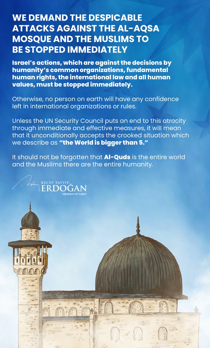 Israel’s actions, which are against the decisions by humanity’s common organizations, fundamental human rights, the international law and all human values, must be stopped immediately.