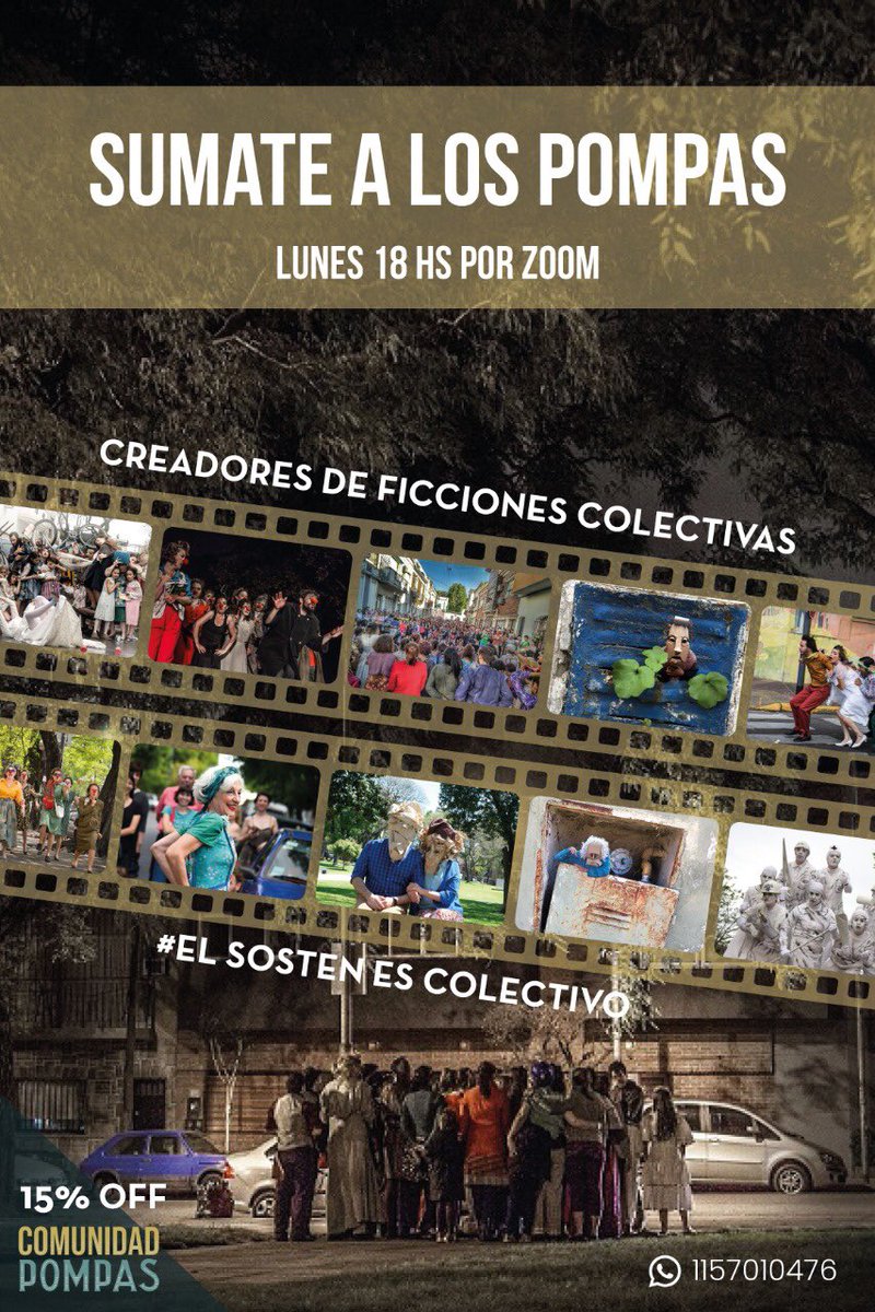 Te convocamos a que te sumes a Los Pompas. Creemos con firme convicción que la mejor manera de vivir y potenciarnos es juntxs, sí suena cursi, pero es lo más! Nos estamos juntando en estos momentos por zoom, todos los lunes a las 18hs, te venis? #elsostenescolectivo