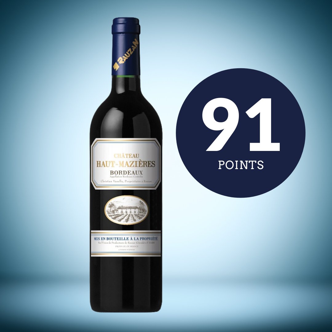 91 pts from Winescores.ca! Chateau Haut Mazieres Rouge 2018. This wine has beautiful plum and vanilla aromas with hints of clove and violets. The palate is complex and satisfying with loads of jammy cassis and plum fruits. It is a superb wine with great balance. Cheers!