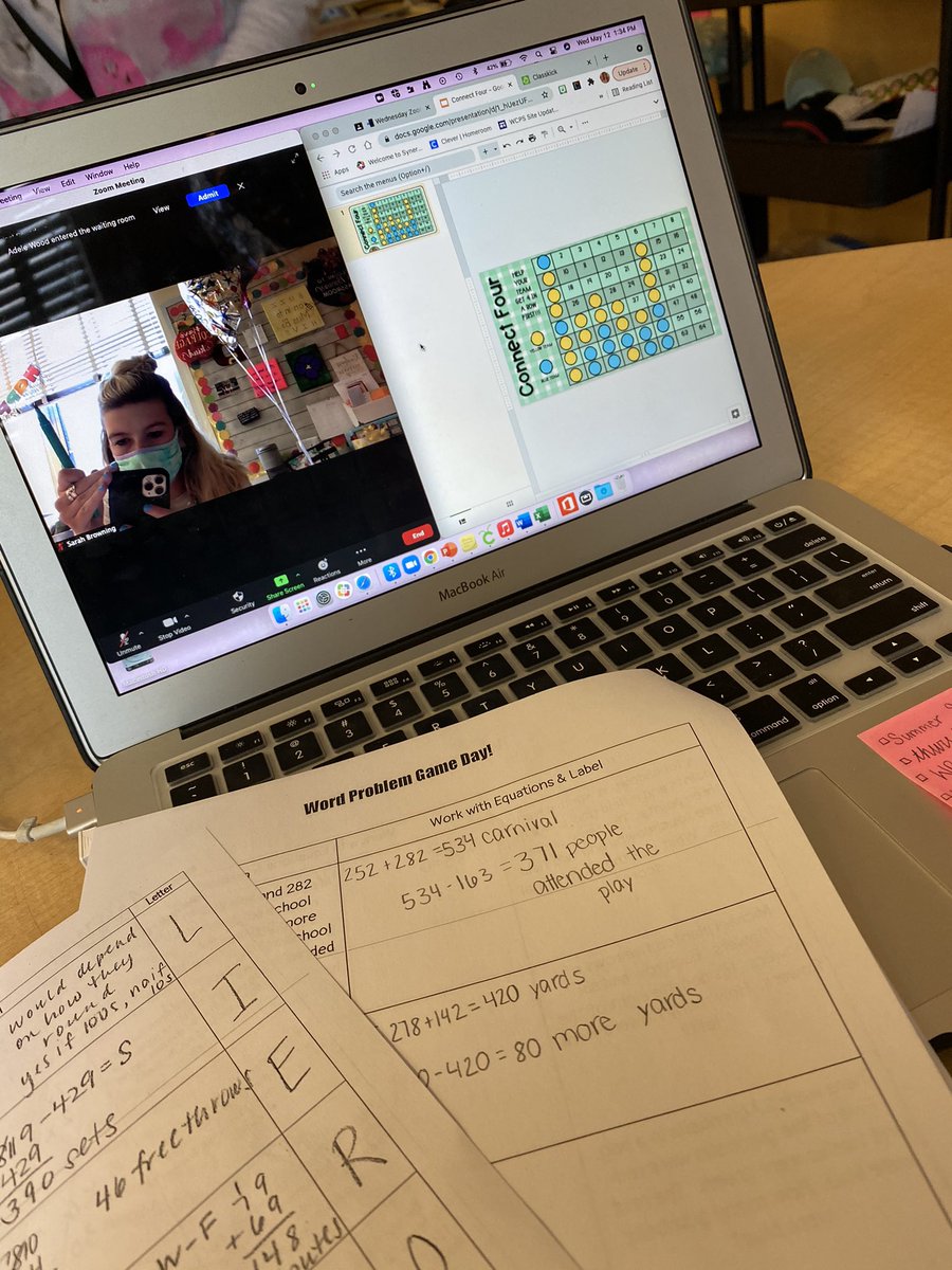 Played connect 4 while practicing multi-step word problems! A correct answer, equations, and labels earned the team a move on the game board. Students loved and it were so motivated! 🥳