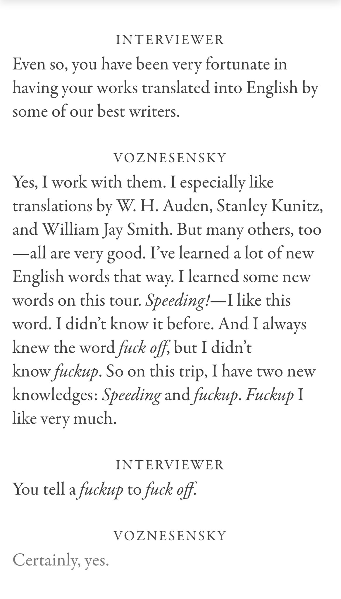Happy bday too to Andrei Voznesensky, & his lovely spirit of the lifelong learner: 