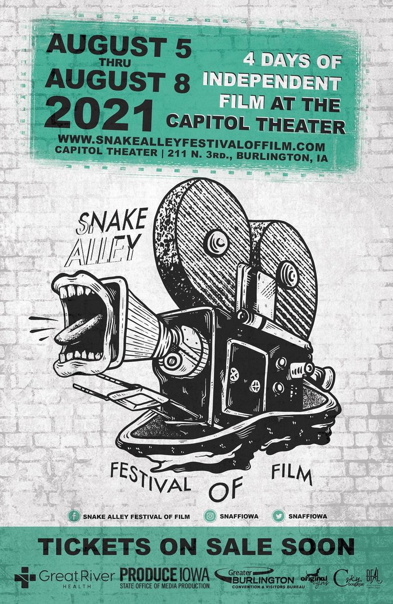 Mark your calendars; SNAFF is back!
Full program, tickets and more details coming soon
Films and screenplays scheduled for the 2020 festival will be featured this August 5-8, 2021 #snaff #snakealleyfestivaloffilm #filmfest #filmfestival #filmmaking #film