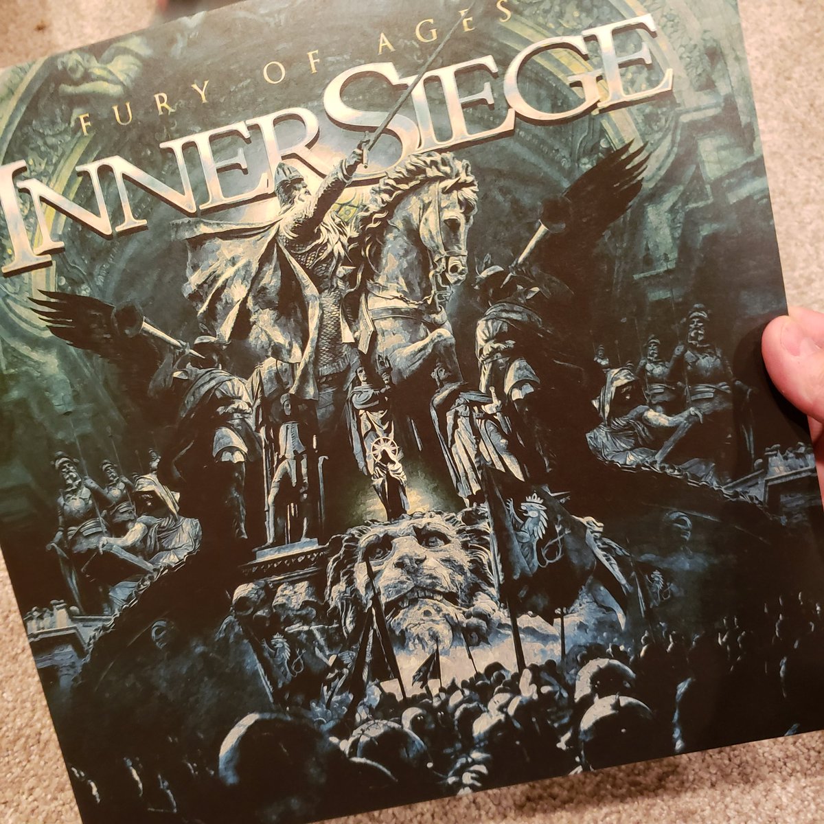 Our copies of our second album Fury of Ages has arrived from our EUR label, #nodustrecords  The CDs and Vinyl look and sound great !  #innersiege #qumranrecords #heavymetal #progpowerusa