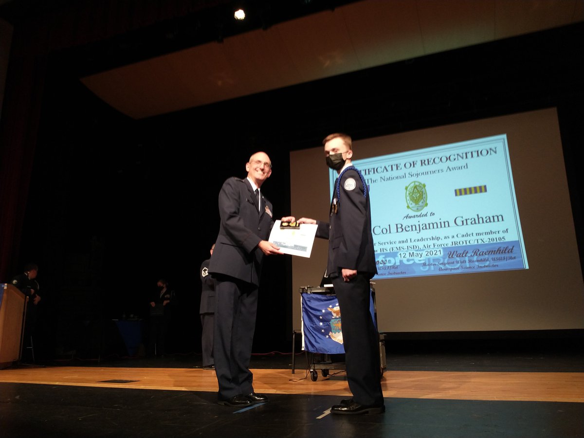 BookWorm314159's tweet photo. I am so proud of my oldest tonight as he earned the National Sojourners Medal with @AFJROTCTX20105 and helped MC the night. He's growing into a great young man! https://t.co/nuxTMrci74