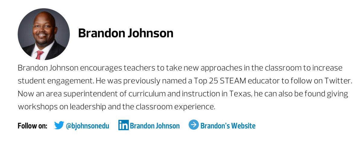 Congrats <a href="/bjohnsonEDU/">Dr. Brandon Johnson</a>! <a href="/EdTech_K12/">EdTech K–12 Magazine</a>