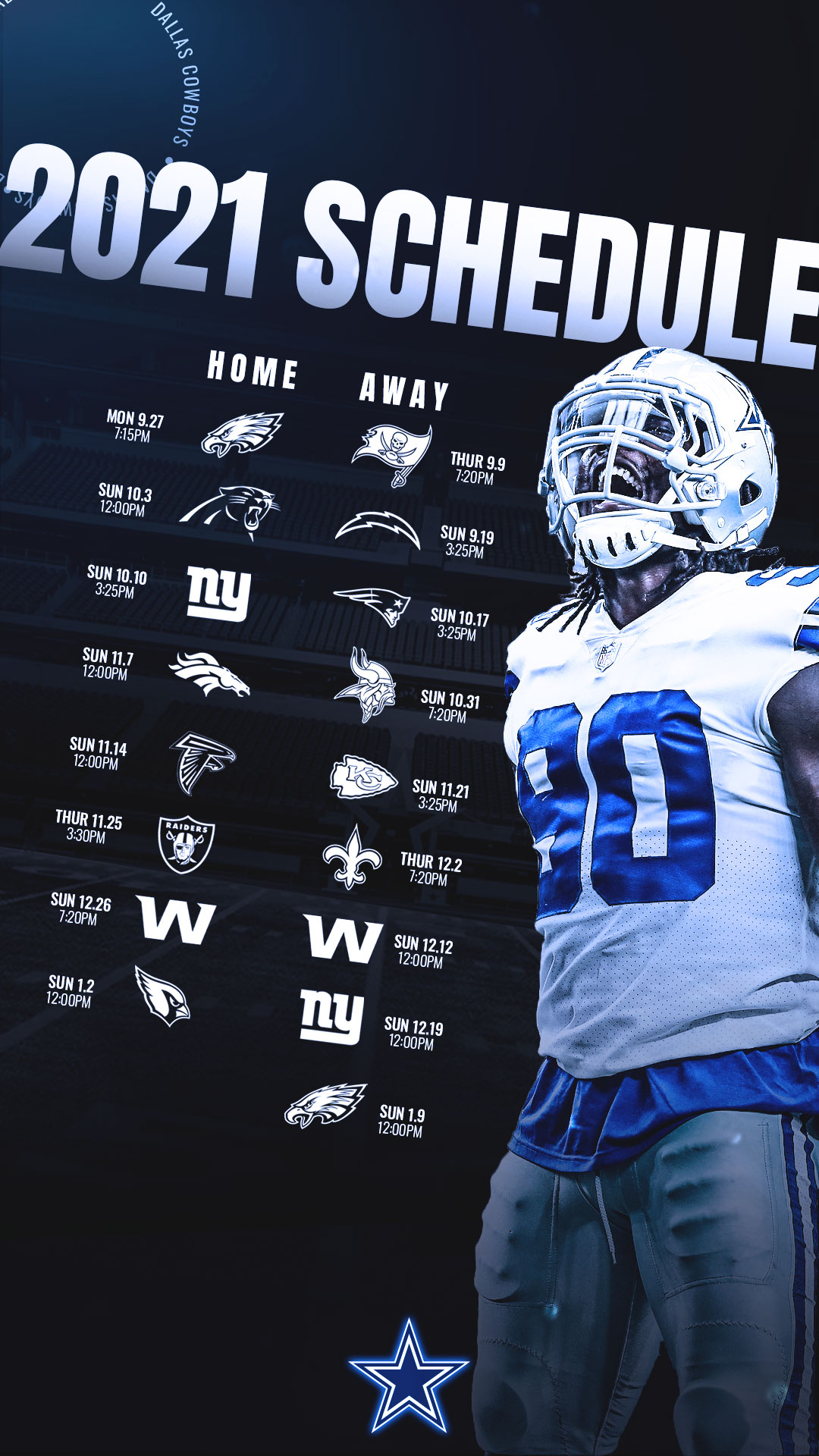 Cowboys football schedule best sale