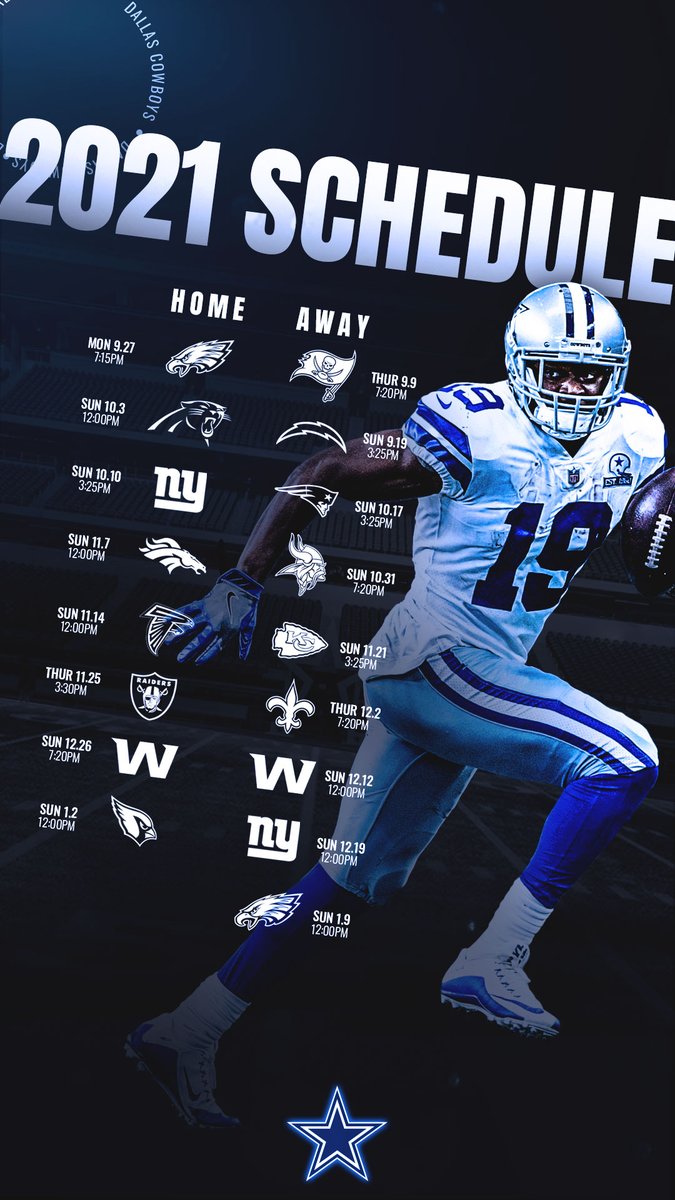 Dallas Cowboys On Twitter 2021 Cowboys Schedule Wallpaperwednesday