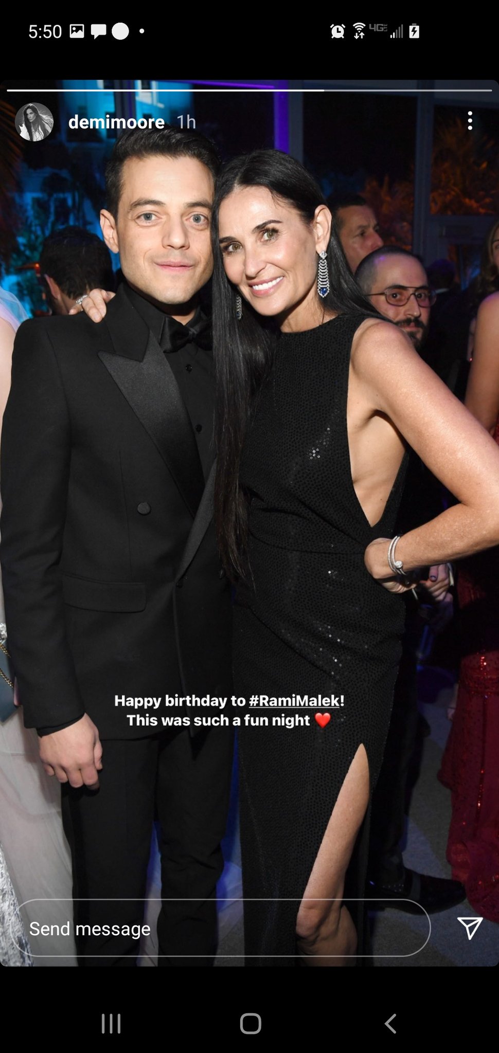 Demi Moore wishing Rami Malek happy birthday is random. She s probably only met him a few times at most right 
