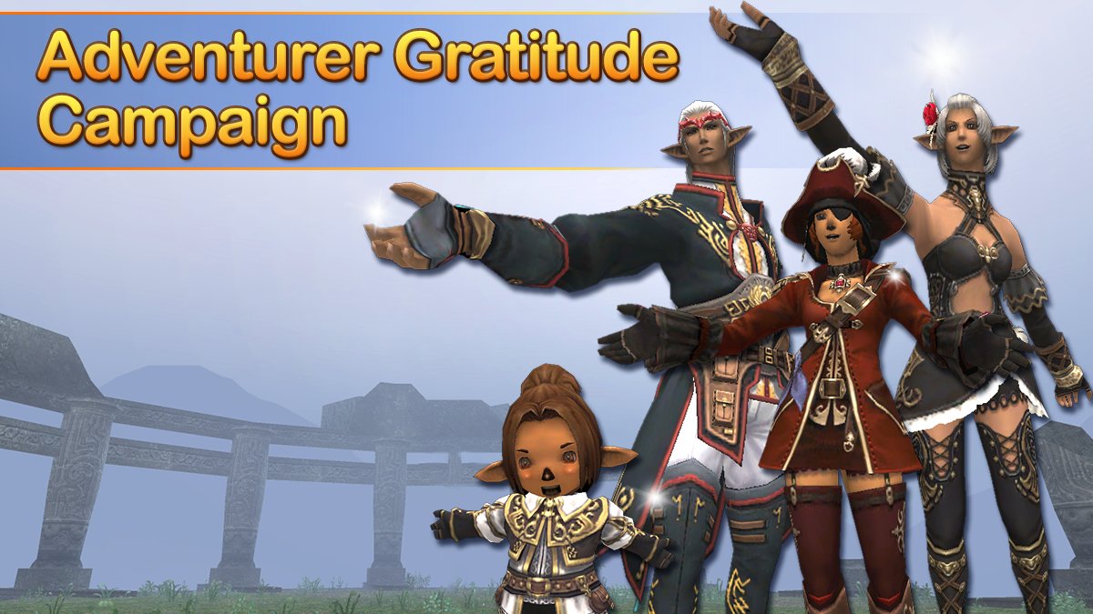 Presenting a special event, the Adventurer Gratitude Campaign! ✨

Starting May 16, players can collect items each week by just logging in! ❤️🎁 sqex.to/Lq2gO