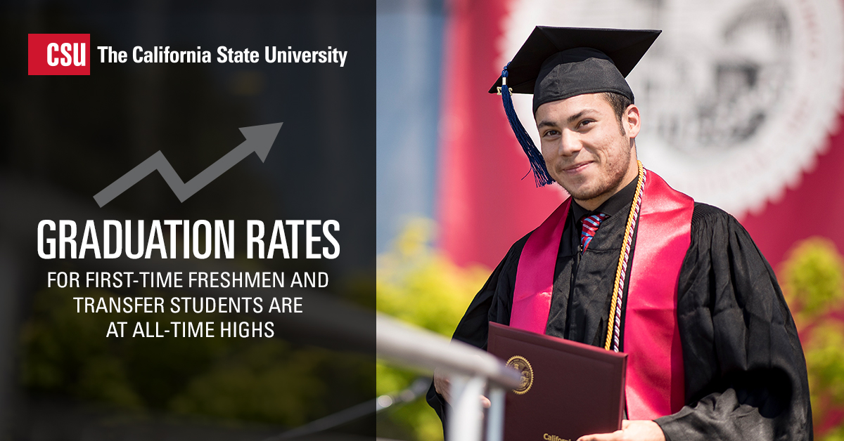 The CSU is encouraging innovation, removing barriers that impede student success and being more strategic about the way we serve students through #GradInitiative2025. 

These efforts have helped bring graduation rates to an all-time high. See how: bit.ly/2vMpydb
