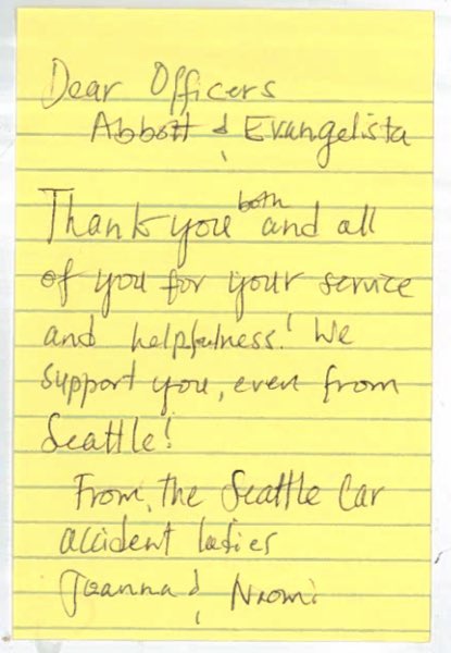 CharlesRHusted's tweet photo. Always delighted & proud of our Sedona PD team when receiving kudos from folks we’ve contacted. 💙These visitors from Seattle took the time to drop off this note & plenty of power rings 🍩... #SelflessServiceForALL #CommunityCompassionHonor https://t.co/g0oRU2So0d