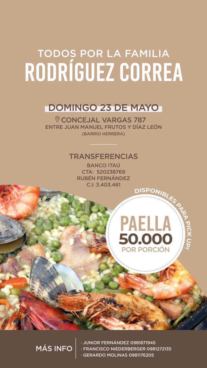 Juniorfj5's tweet photo. Amigos de tw: Quería pedirles una ayuda! La mamá de un amigo, Fernando Rodríguez, conocido como Chavo, falleció a causa del covid. Actualmente su papá también se encuentra internado. Como están teniendo muchísimos gastos, organizamos una paellada a beneficio! Se agradece RT. https://t.co/QqlmMQKqMr