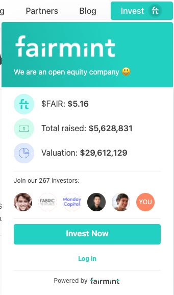fairmint's tweet photo. @Andr3wPerez @HarveyMultani Thx Andrew ❤️
We raised +$5.6M this way🤗
hundreds and hundreds of founders already pinged us to add their "invest widget"🔥 on their website!
not to mention the fund managers as well 😅
So yes, it's time and it happens NOW 🚀
#openequity #stakeholdercapitalism #investnow https://t.co/s0N1WRbSAN