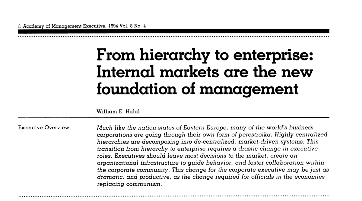 MicheleZanini's tweet photo. What happened to markets inside of firms, @NicolaiFoss @petergklein @tylercowen? https://t.co/D4iMTeVjzG