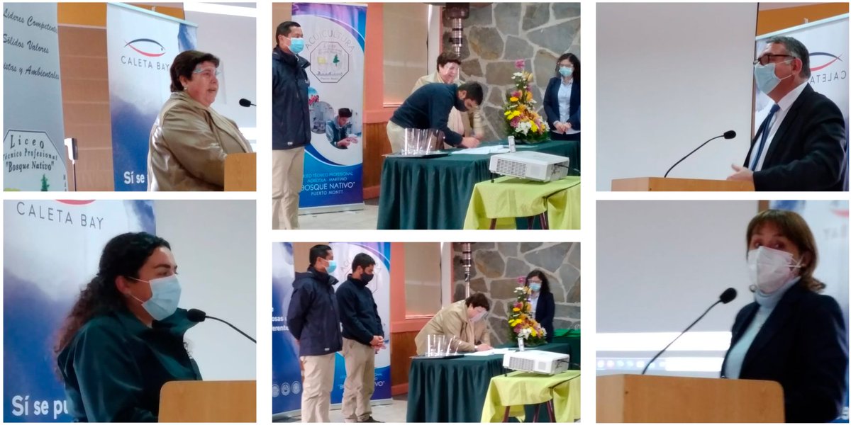 chilevalora's tweet photo. Hoy el Liceo TP Bosque Nativo de #PuertoMontt firmó un convenio con la empresa #CaletaBay para incorporarlos en sus prácticas de formación #dual, que combina el aula con el aprendizaje práctico en un espacio de trabajo real. 

#EligeSerTP🚀 https://t.co/tC8r82C7RD