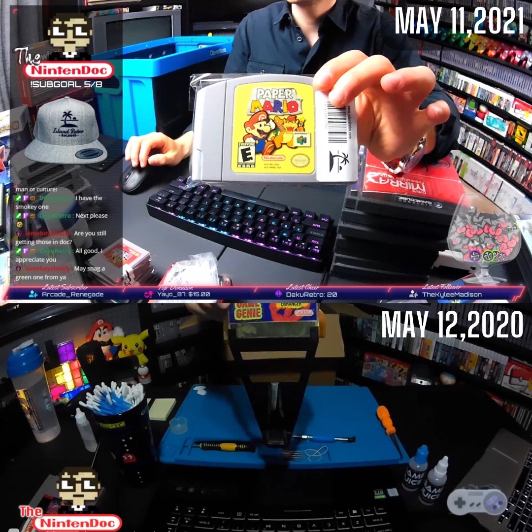 TheNintenDoc's tweet photo. One year ago today, I hosted my very first live, albeit impromptu claim sale on Twitch!! With a total of 24 sales and countless hours of fun since, I look forward to keeping this tradition alive for years to come!! https://t.co/ar0OBV9uaq #TheNintenDoc #IslandRetro https://t.co/pXh1ZBu416