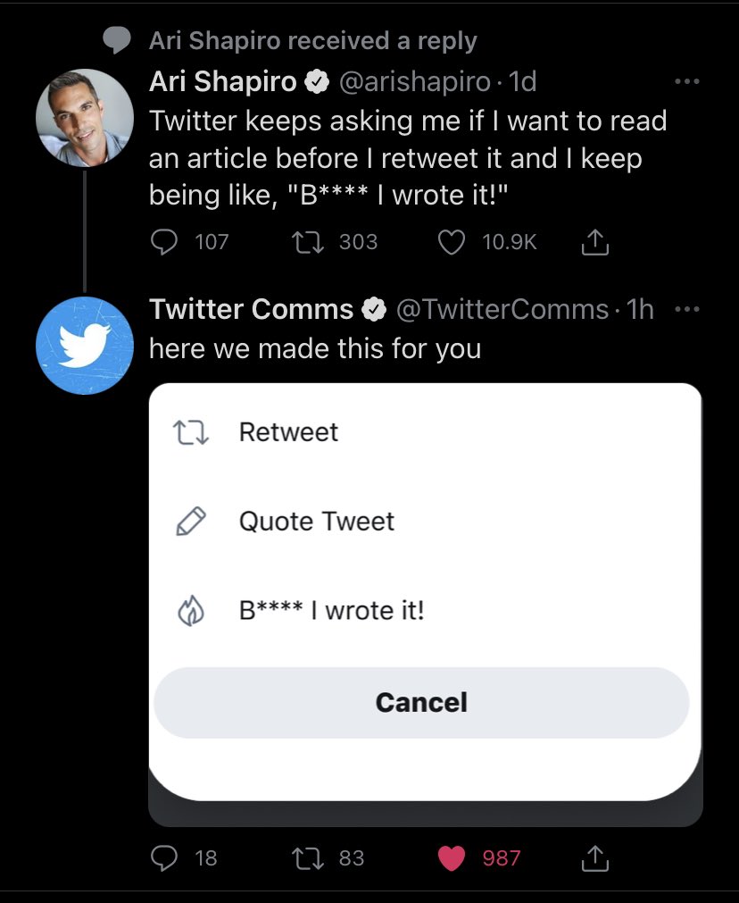 Raise your hand if you work in journalism and this has happened to you 🙋🏼‍♀️ (But also, I’m glad this feature exists, so.)