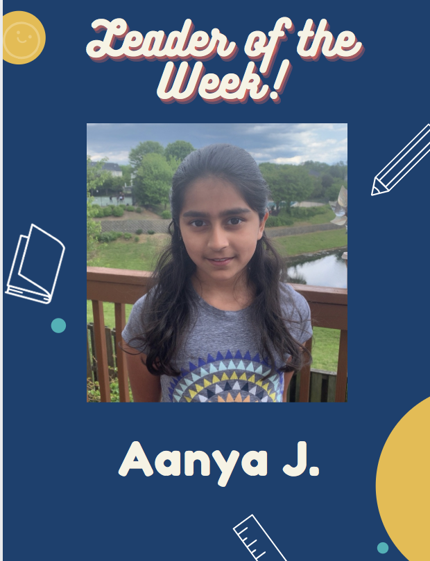 MsKnight44's tweet photo. Congrats to our new leader of the week, Aanya! She always finds evidence to support her answers &amp; uses scratch paper to show her work! You will rock the test this week!! #pwcs #jjes https://t.co/FXagjYjAdY
