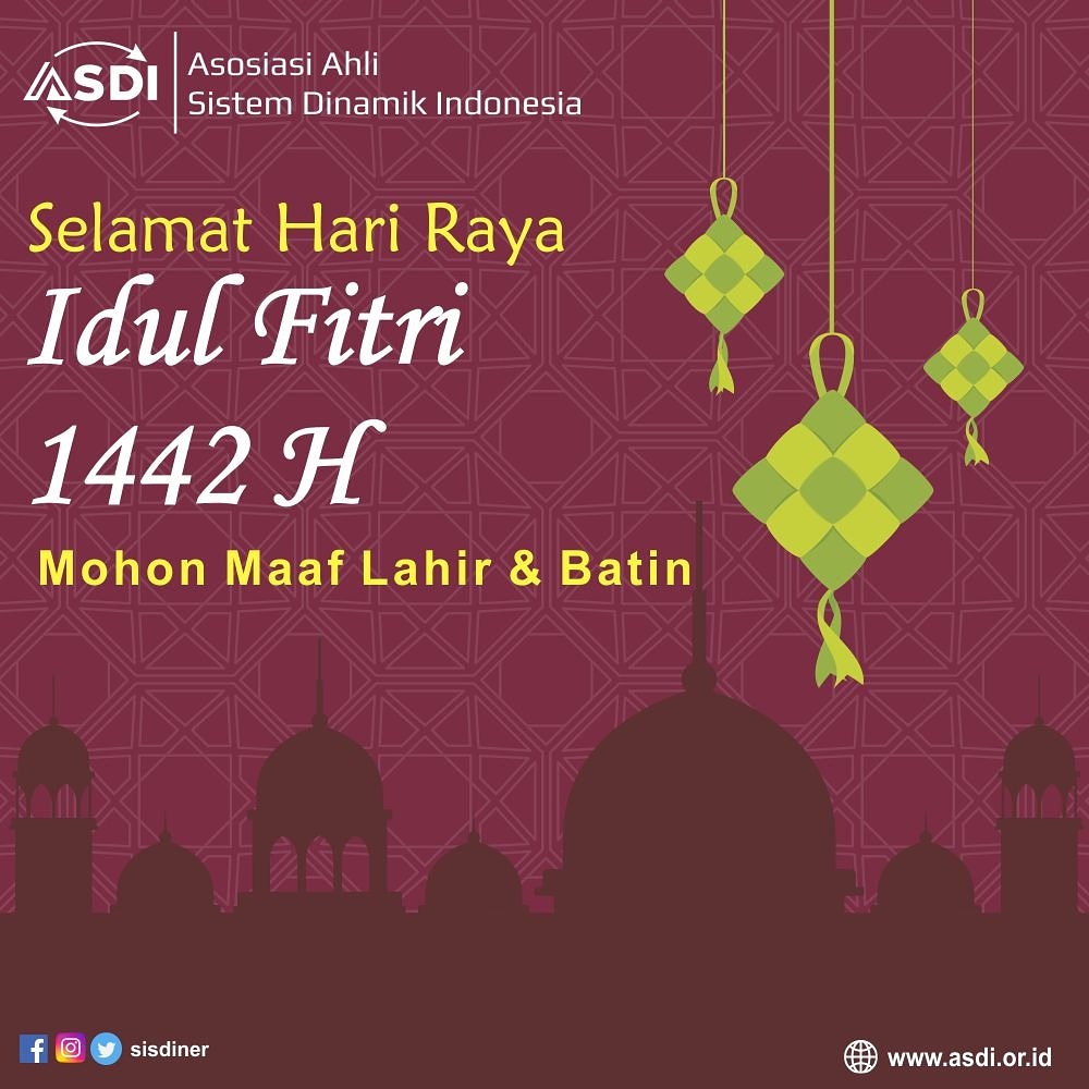 sisdiner's tweet photo. Kami jajaran pembina, pengurus dan segenap keluarga besar Asosiasi Ahli Sistem Dinamik Indonesia mengucapkan " Selamat Hari Raya Idul Fitri " bagi sisdiners yang merayakan, semoga ita semua kembali kedalam keadaan yang fitri. https://t.co/3rNFu4oeRp