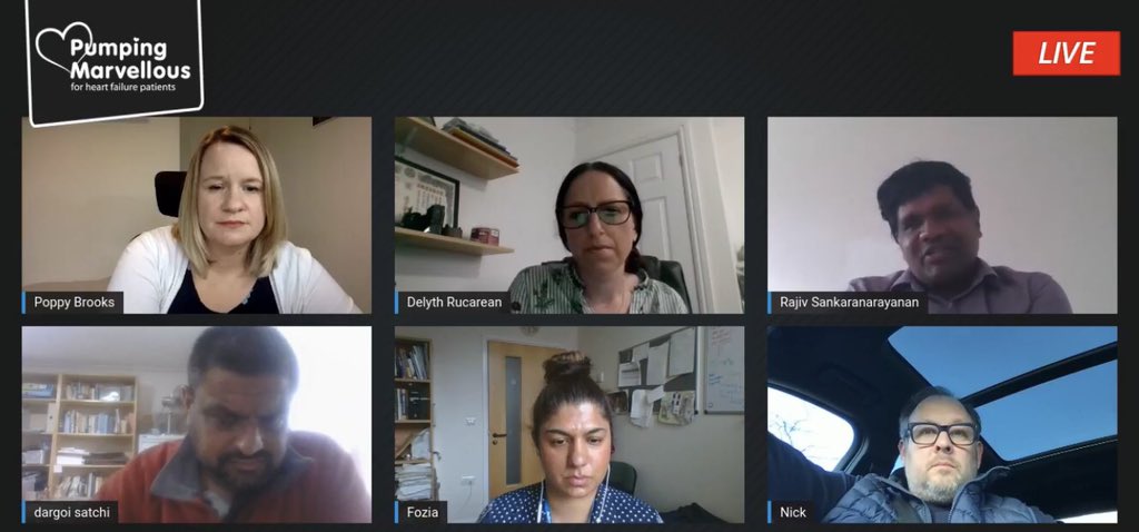 Thanks to @pumpinghearts for hosting us at a #HeartFailure MasterClass Webinar as a part of #HeartFailureAwarenessWeek @iamnickevans @foziaahmedMD @DargoiSatchi @PoppyBrooks1 @DelythRucarean @BSHNurseForum @BSHeartFailure @Cardiomyopathy #theFword   #BEATHF #OneSimpleBloodTest