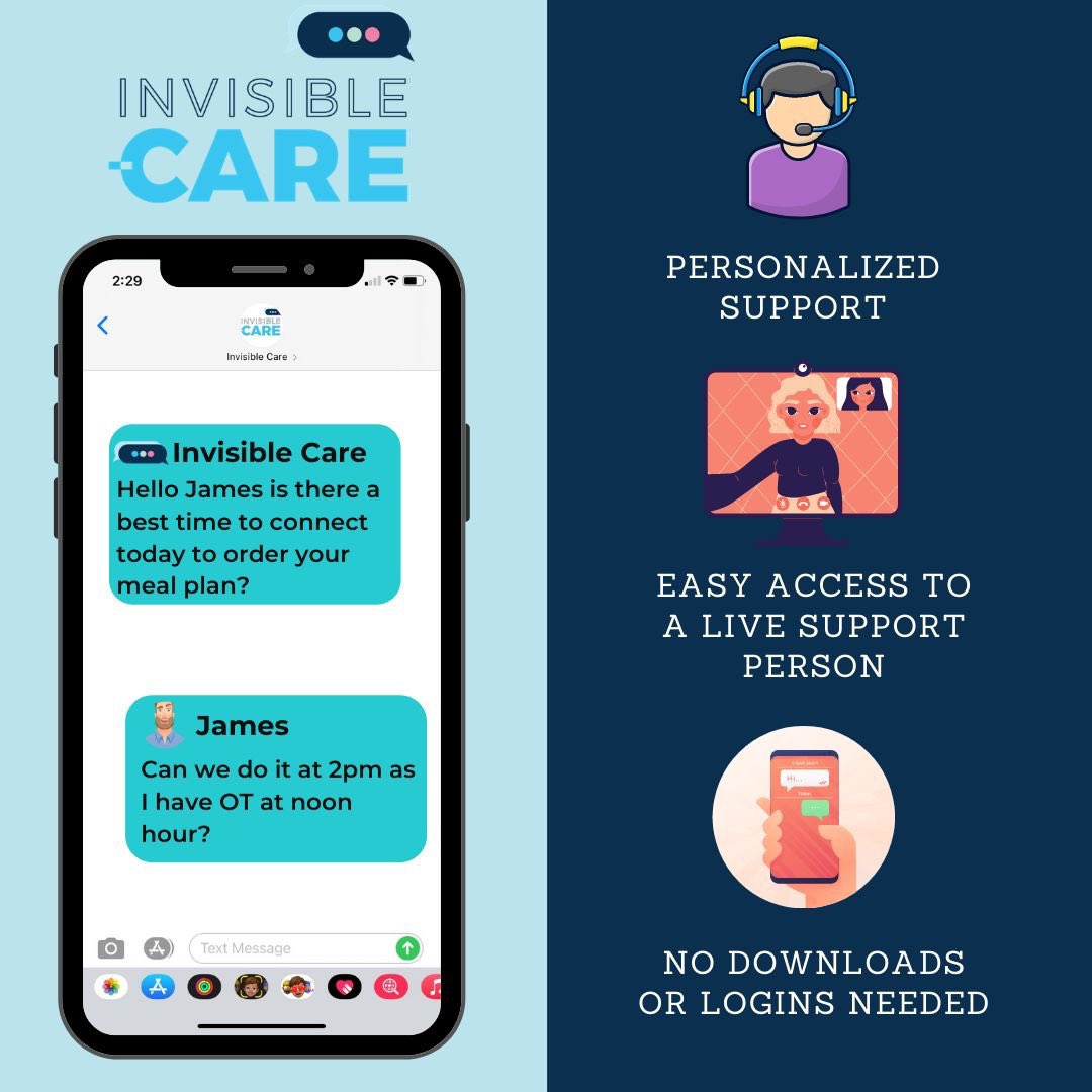 invisible_care's tweet photo. We enhance the use of technology with a real-time Support Worker overseeing our platform while connecting directly to clients via text message, video chat or phone call.

#tbi #occupationaltherapist #healthtechnology https://t.co/qfBm3buE0P