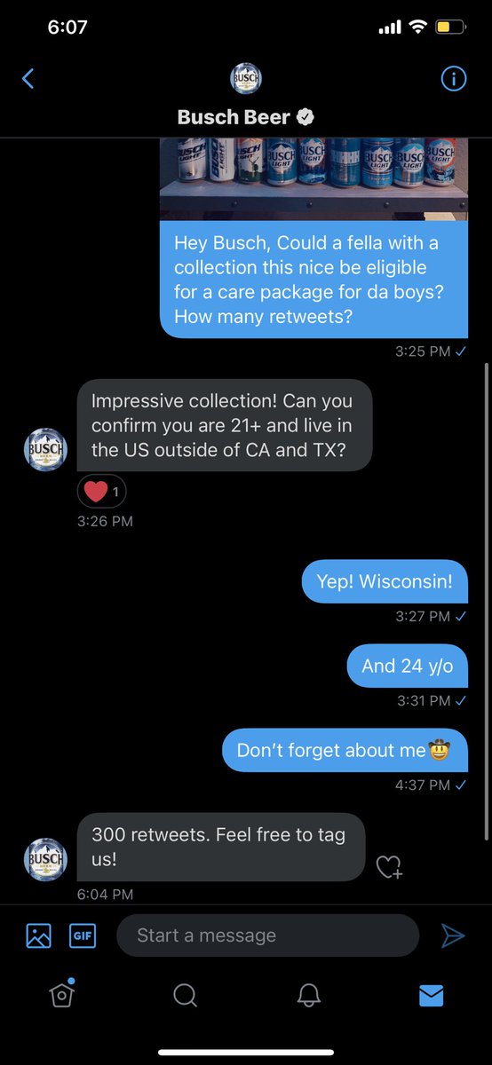 tha_fourth's tweet photo. 300 retweets. Lets go!! 
Help me out friends and you’ll be invited to the party🍻
@BuschBeer 
@buschisbae 
#retweet https://t.co/bDhCBfRtGd