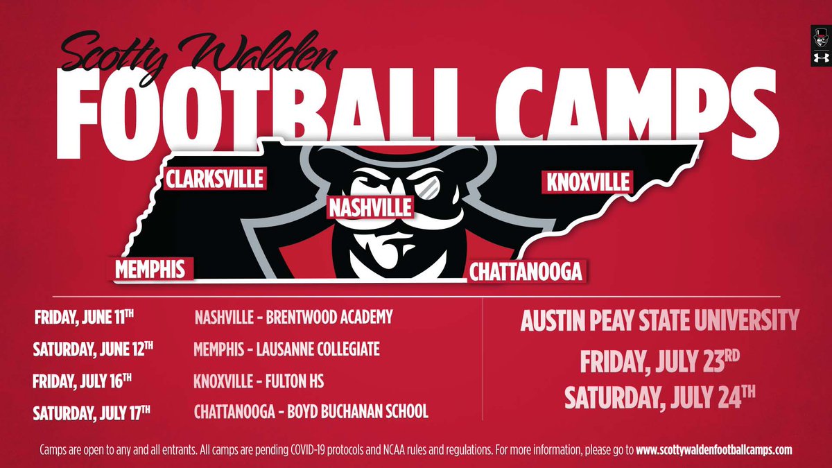 GovsFB's tweet photo. 🚨Camp Season Alert🚨

Camp with the Govs across the state of Tennessee this summer and earn your opportunity‼️ Register at https://t.co/v7JRzErAxp https://t.co/MiOERdJPzs