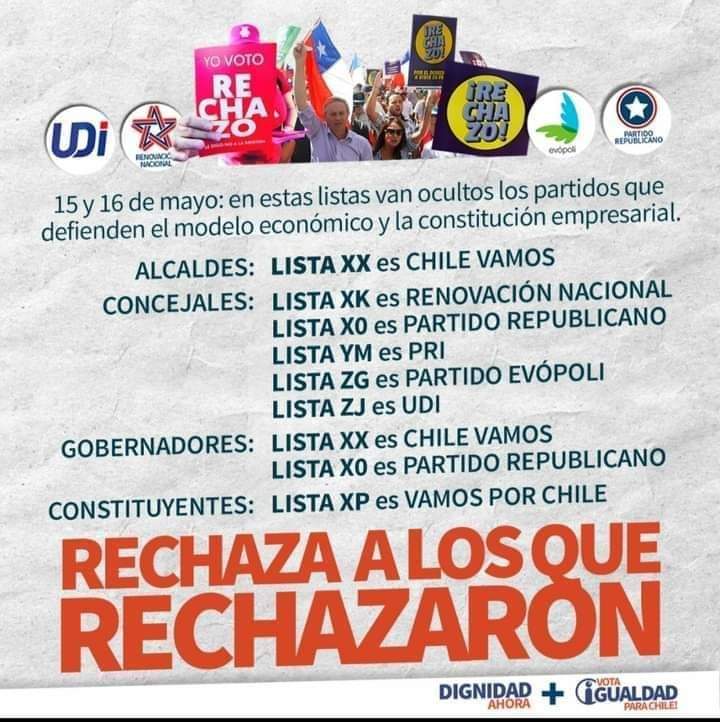 alejoaquinagago's tweet photo. Rechaza a los que rechazaron, ellos NO querían cambiar la Constitución.
Ojo con estas listas y con los que se hacen pasar por "independientes" 🔍
#CuartoRetiro
#VotaParaBotar
#VotaIndependiente de verdad https://t.co/4DAOaQ1Mlj