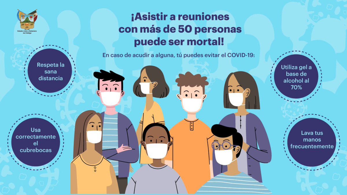 omarfayad's tweet photo. Acudir a reuniones con más de 50 personas es peligroso ante la presencia del #COVID19. Toma en cuenta las siguientes recomendaciones. Es importante cuidar tu salud y la de los demás. ¡Protégete! https://t.co/A8n4bFzUBG