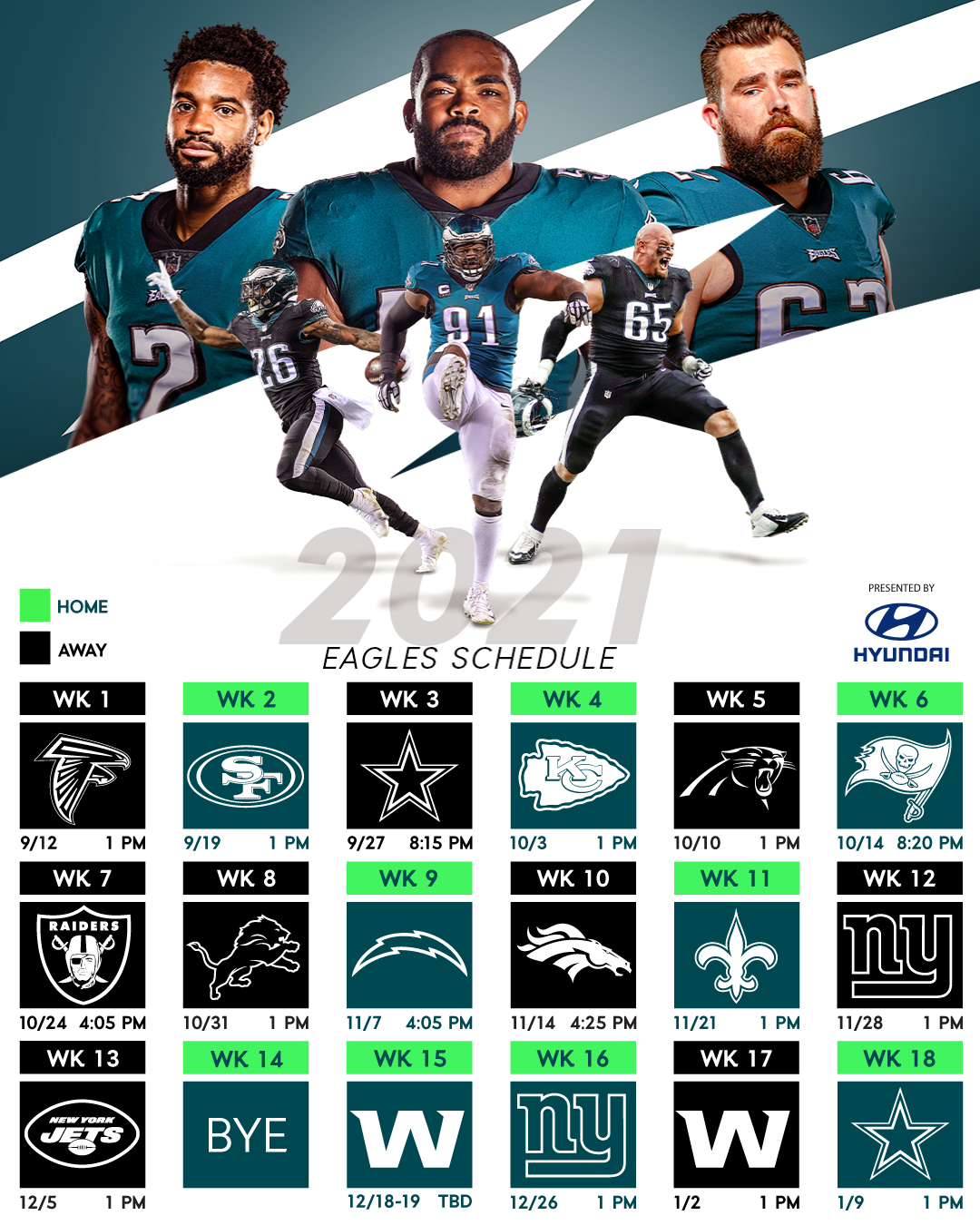 Philadelphia Eagles on X: 'Our full 2021 schedule is here. Plan