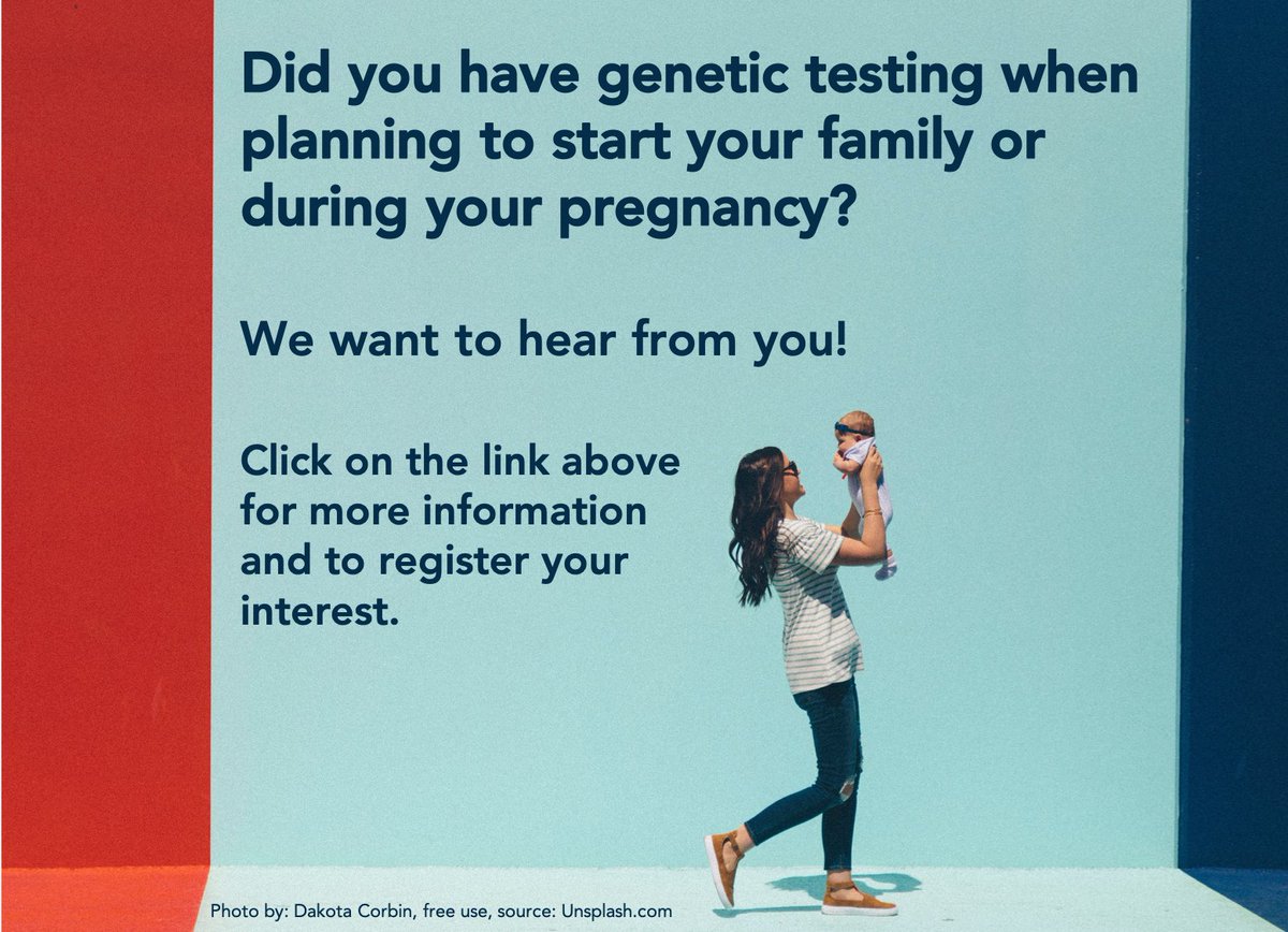 UTS_GeneticCounselling (@uts_gc) on Twitter photo Did you have genetic testing when planning to start your family or during pregnancy? Researchers <a href="/UTS_GC/">UTS_GeneticCounselling</a> are interested in hearing from individuals or couples who have had reproductive genetic carrier screening. Follow the link to register your interest tinyurl.com/r9cnf4xt Did you have genetic testing when planning to start your family or during pregnancy? Researchers <a href="/UTS_GC/">UTS_GeneticCounselling</a> are interested in hearing from individuals or couples who have had reproductive genetic carrier screening. Follow the link to register your interest tinyurl.com/r9cnf4xt