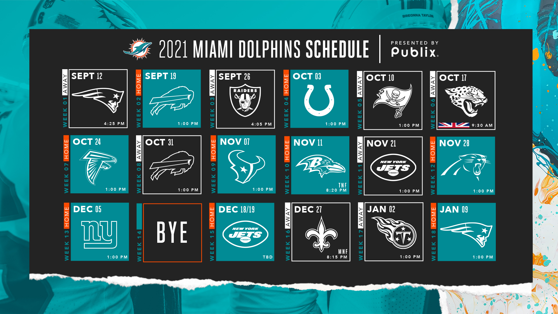 miami dolphins games 2021