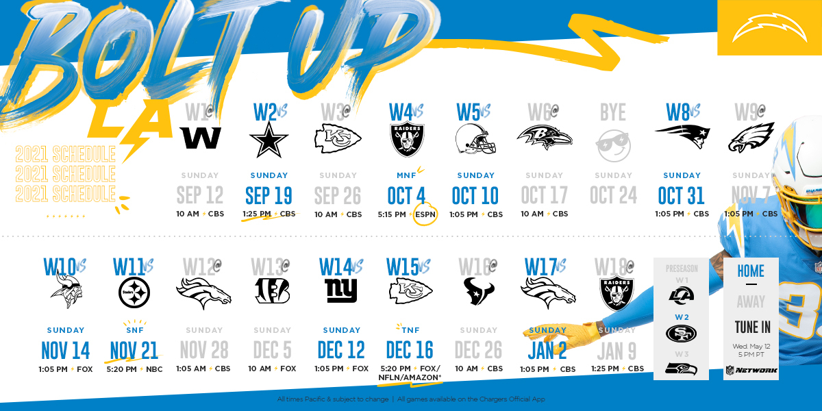 Los Angeles Chargers on X: 'mark ya calendars →    / X