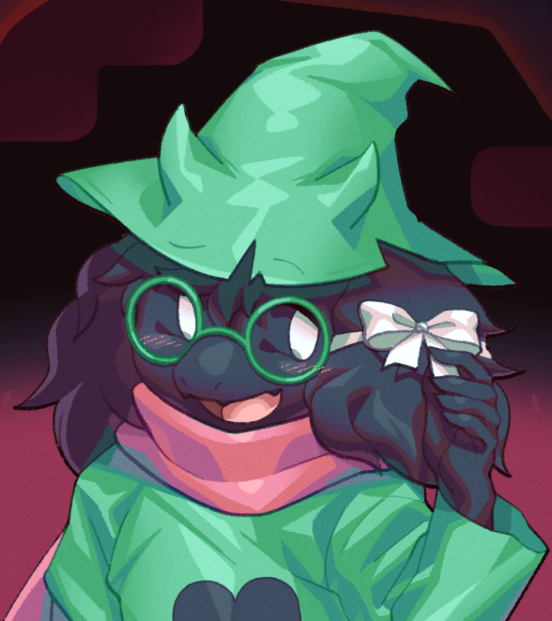하얀 리본을 단 랄세이. "어때, 어울려?" 💕 #수인 #퍼리 #델타룬 Ralsei with white ribbon. "How does it look?" #Furry #Deltarune .Translate post