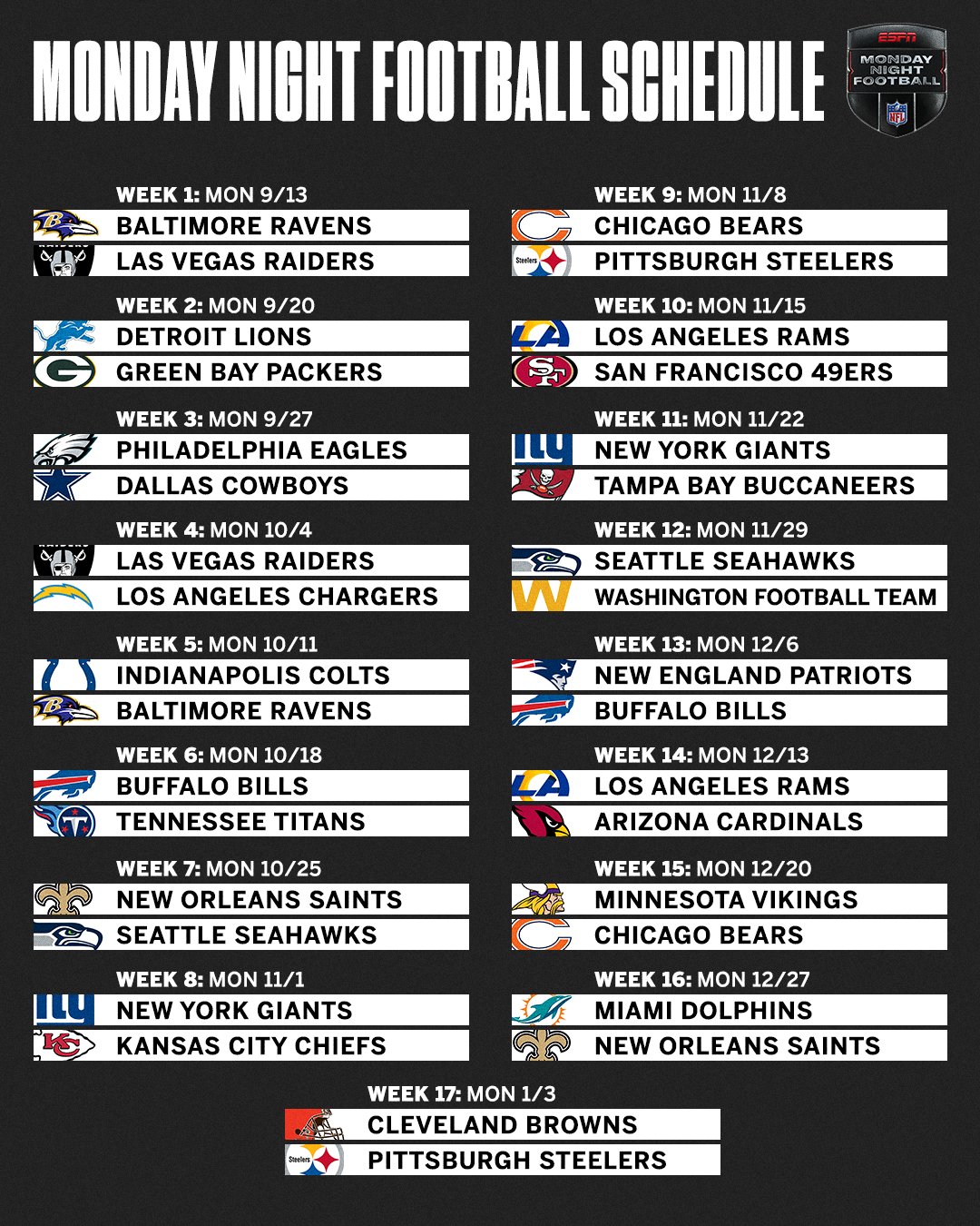 Printable 2021-2022 Tampa Bay Buccaneers Schedule