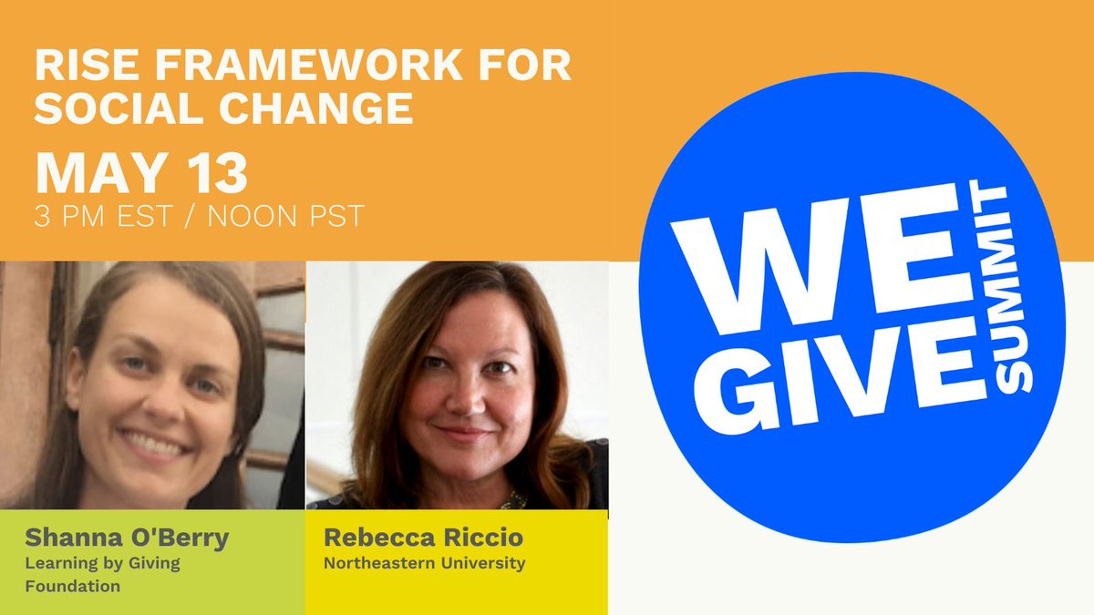 Join us on May 13 to explore the RISE Framework with @RebeccaRRiccio and @LearnGive and better understand a nonprofit's position in relation to the community's lived experience. Register at wegivesummit.org