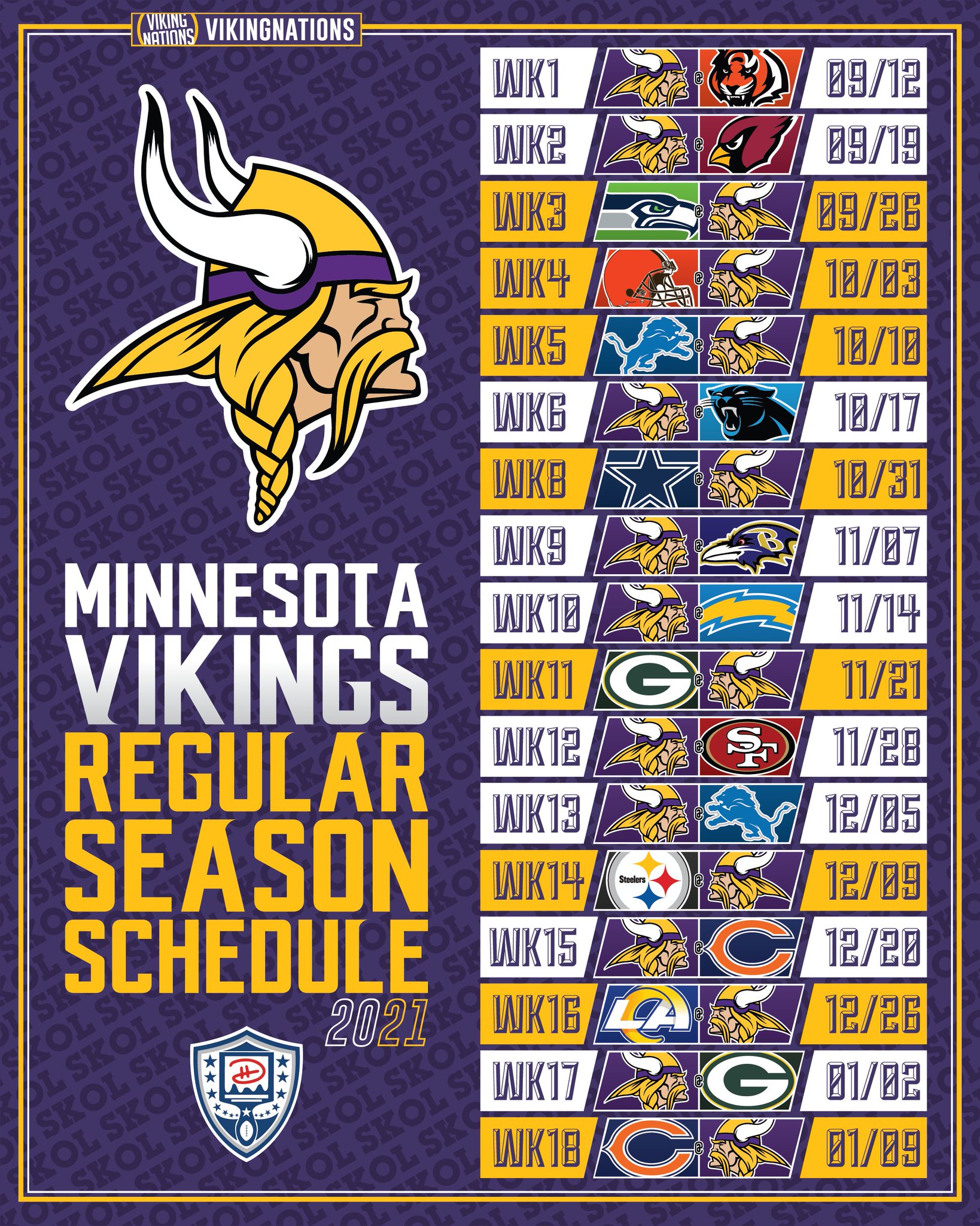 mn vikings remaining schedule