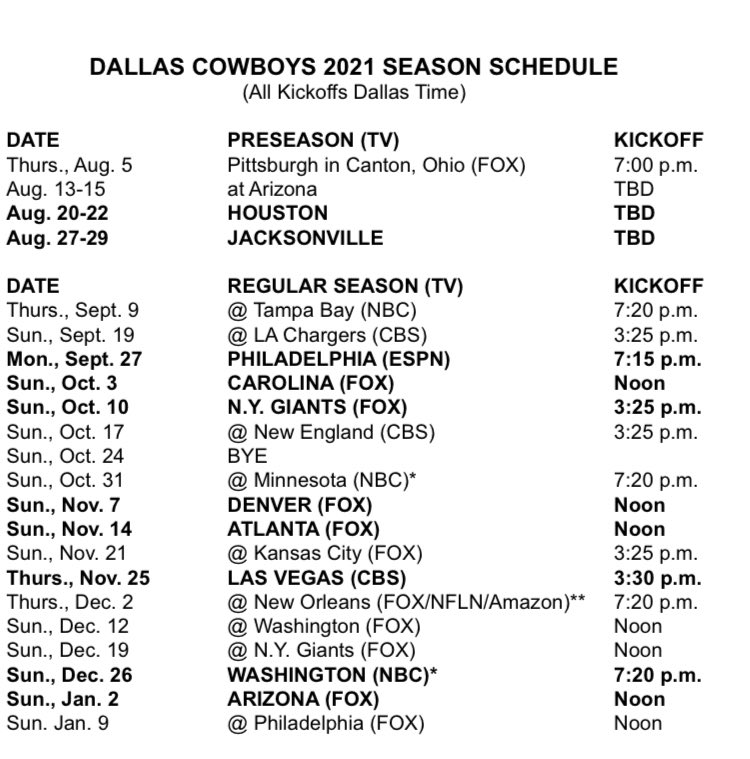 cowboys 2022 preseason schedule