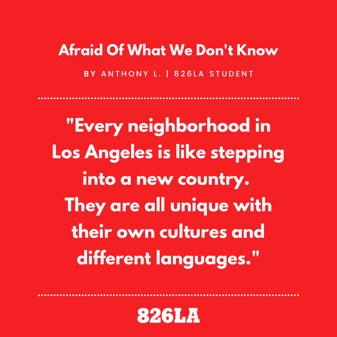 826LA's tweet photo. #StudentWritingWednesday What does it mean to live in L.A.? 826LA student Anthony L. writes on his experiences with diversity, modern segregation, language, and heritage in Los Angeles.
☀️From the 826LA compendium The Sun Was Trying To Tell Me Something: https://t.co/wuRBdpbfyC https://t.co/dhQ1dASn0I
