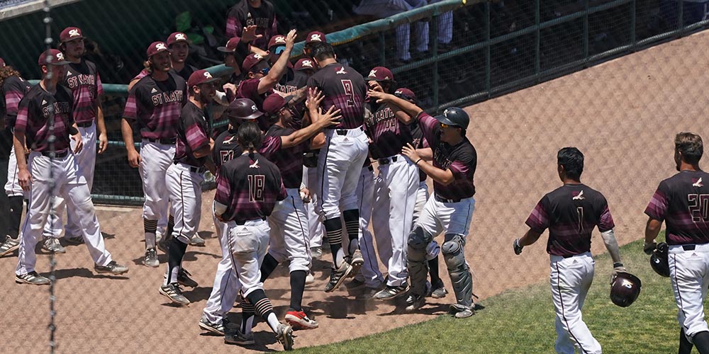 Stitch_Head's tweet photo. Highlight of the @Cal_Pac Championship game today was @StKathAthletics cleanup hitter Casey Petersen blasted 2HRs, earning him five RBI in the 9-8 over Benedictine-Mesa. The Firebirds advance to the @NAIAball Tournament next week. https://t.co/YrX9j1iKs2