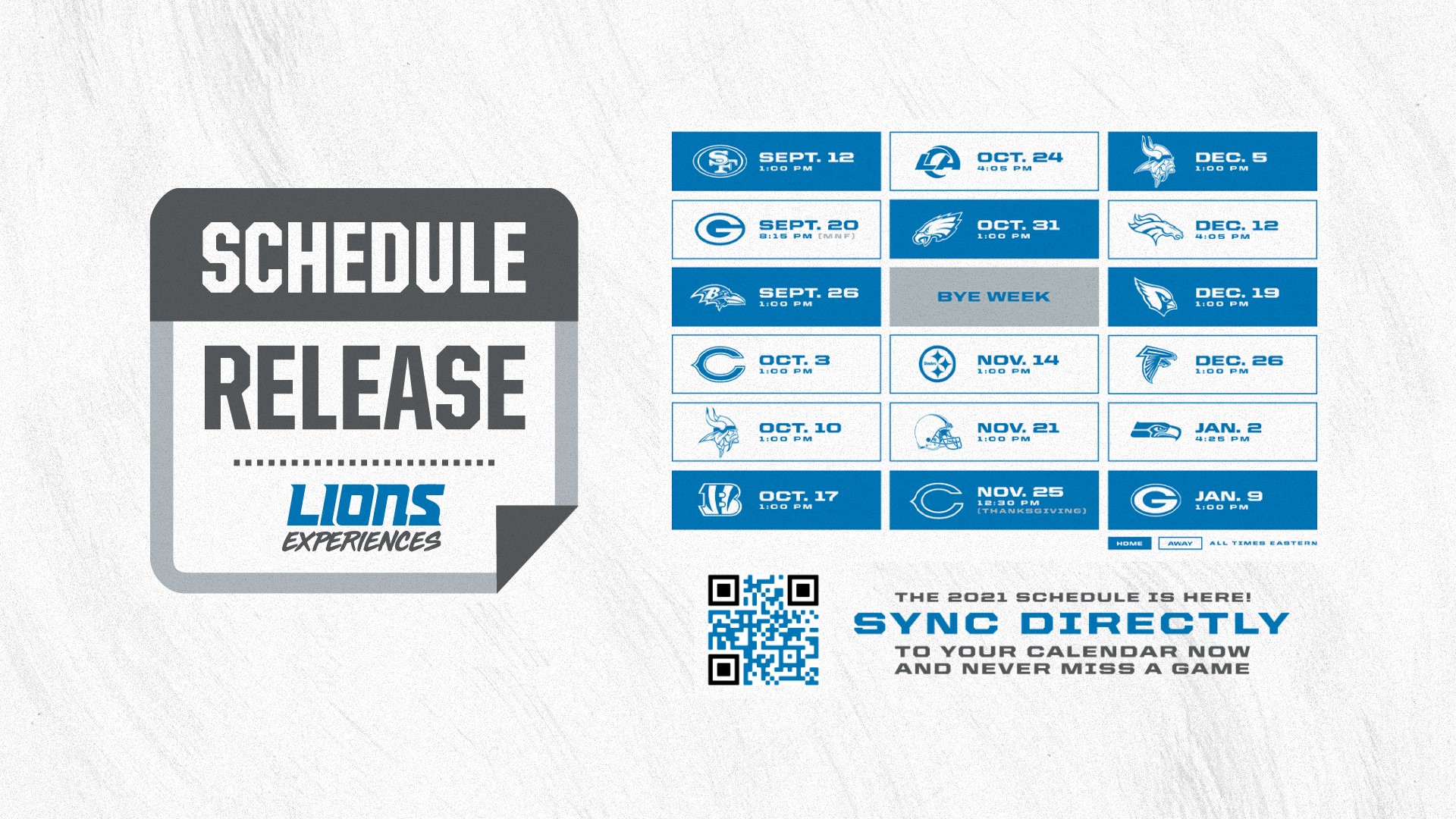 Detroit Lions on X: 'The 2021 schedule is here! Sync directly to