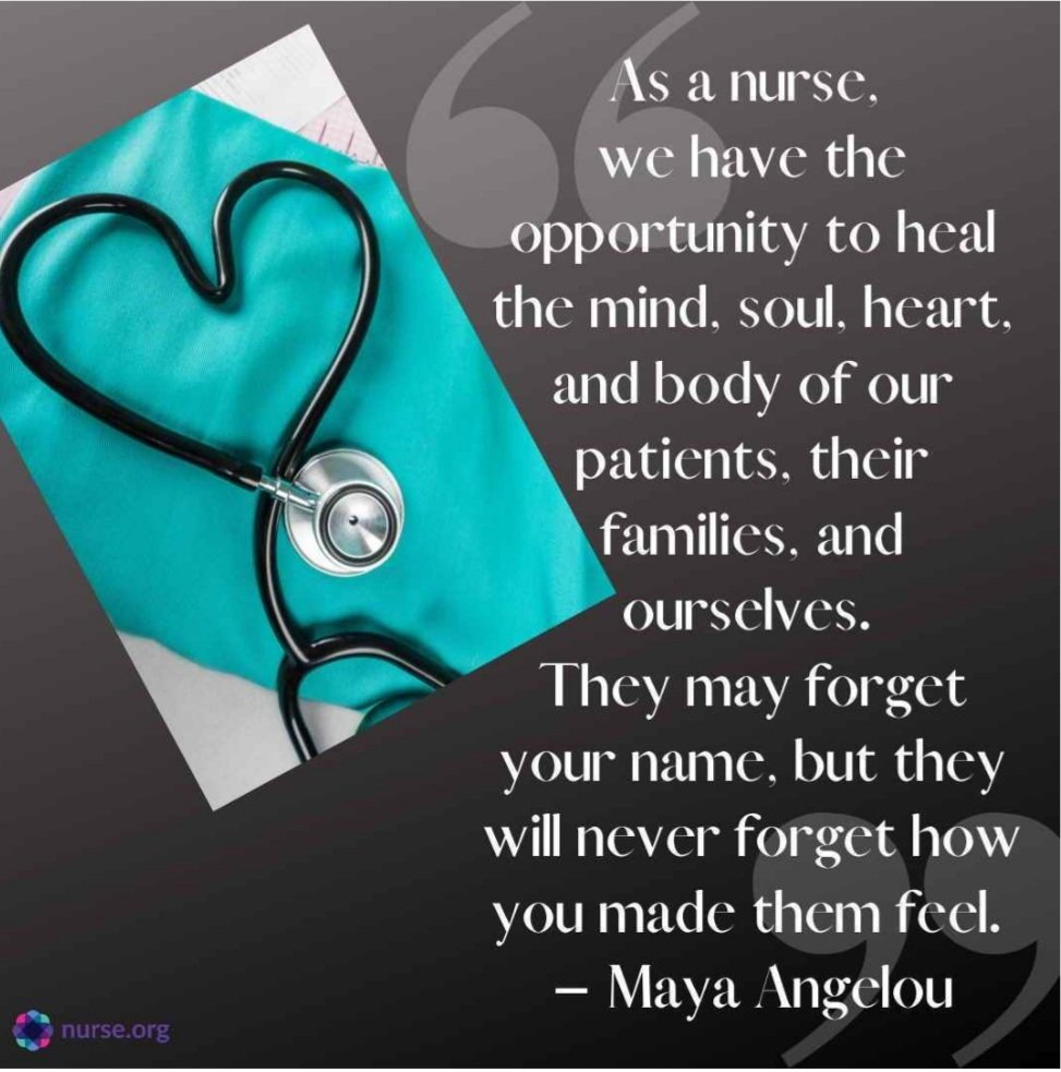 webbnursingdiva's tweet photo. On the last day of Nurse's Week I'm reminded of why I became nurse. This quote sums it pretty well. This  #NursesWeek2021 has been awesome! Thank you @Webb_Bears and @GISDhealth! https://t.co/LgR0ejunSP