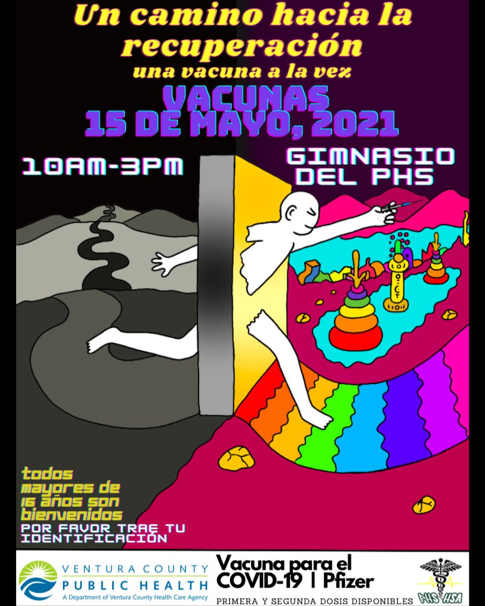 Este sábado habrá una Clínica de Vacunas para la 1ª y 2ª dosis de Pfizer.

Si el tutor no puede asistir, se requiere un formulario de consentimiento firmado.

Gimnasio de la preparatoria Pacifica
10:00 am a 3:00 pm
16+
Traer identificación
Libre

ow.ly/ifWf50ELsHz